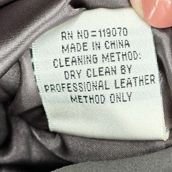 My Tribe Gray‎ Leather Asymmetrical Hem Peplum 3/4 Sleeve Zip Jacket Medium - Picture 7 of 9